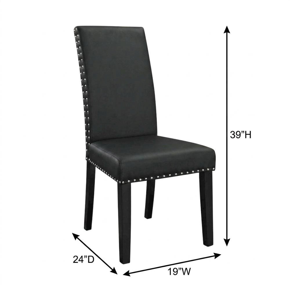 Faux Leather Upholstered Dining Chair with Thick Cushioned Seat, Black