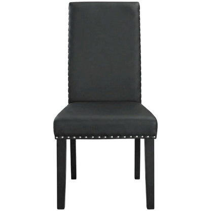 Faux Leather Upholstered Dining Chair with Thick Cushioned Seat, Black