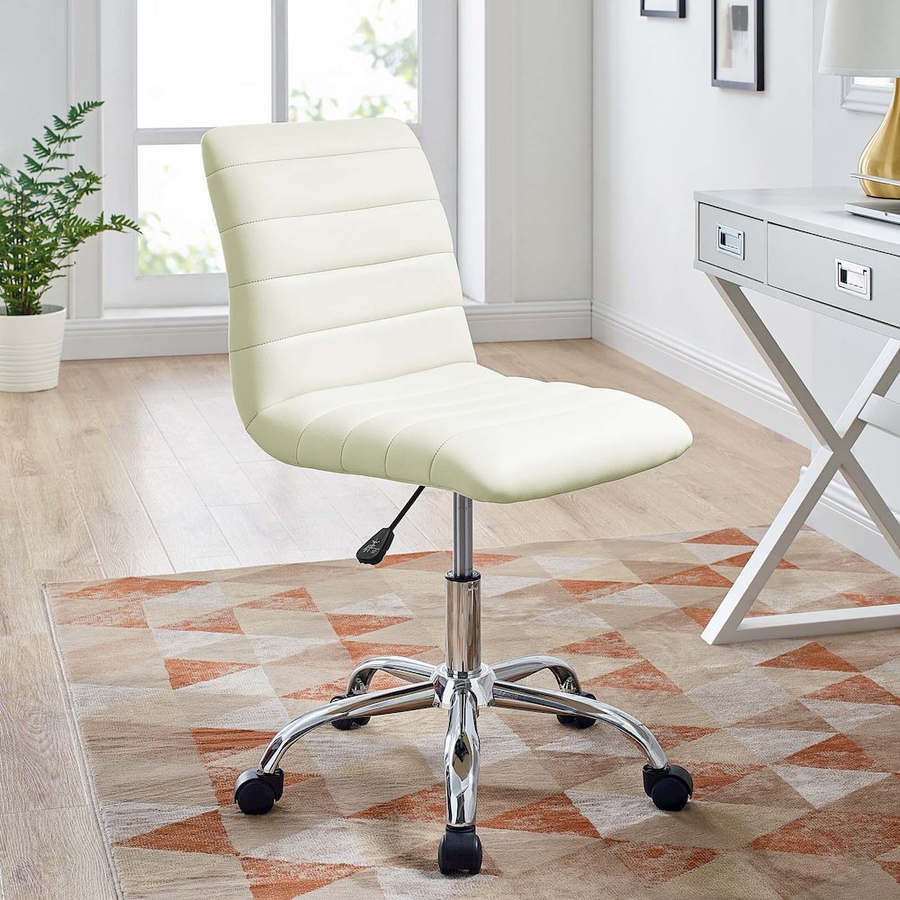 Ripple Armless Mid Back Vinyl Office Chair