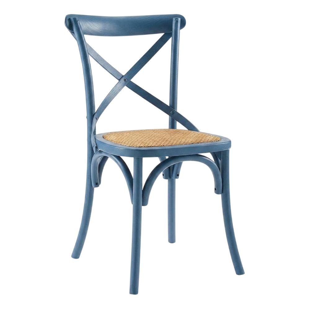 Wood and Rattan Dining Side Chair with Cane Back for Dining Room, Harbor