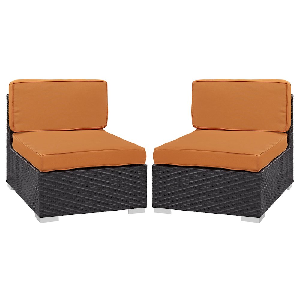 Gather Outdoor Patio Armless Chair Set of 2
