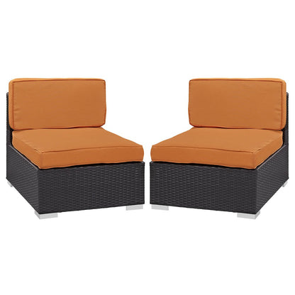 Gather Outdoor Patio Armless Chair Set of 2