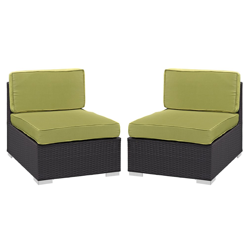 Gather Outdoor Patio Armless Chair Set of 2