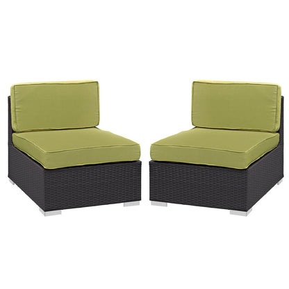 Gather Outdoor Patio Armless Chair Set of 2