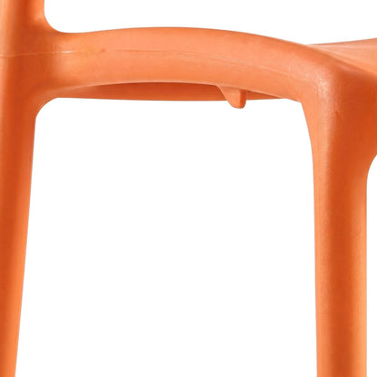 FurniFact Plastic Dining Side Chair with Wide Stackable Backrest, Orange