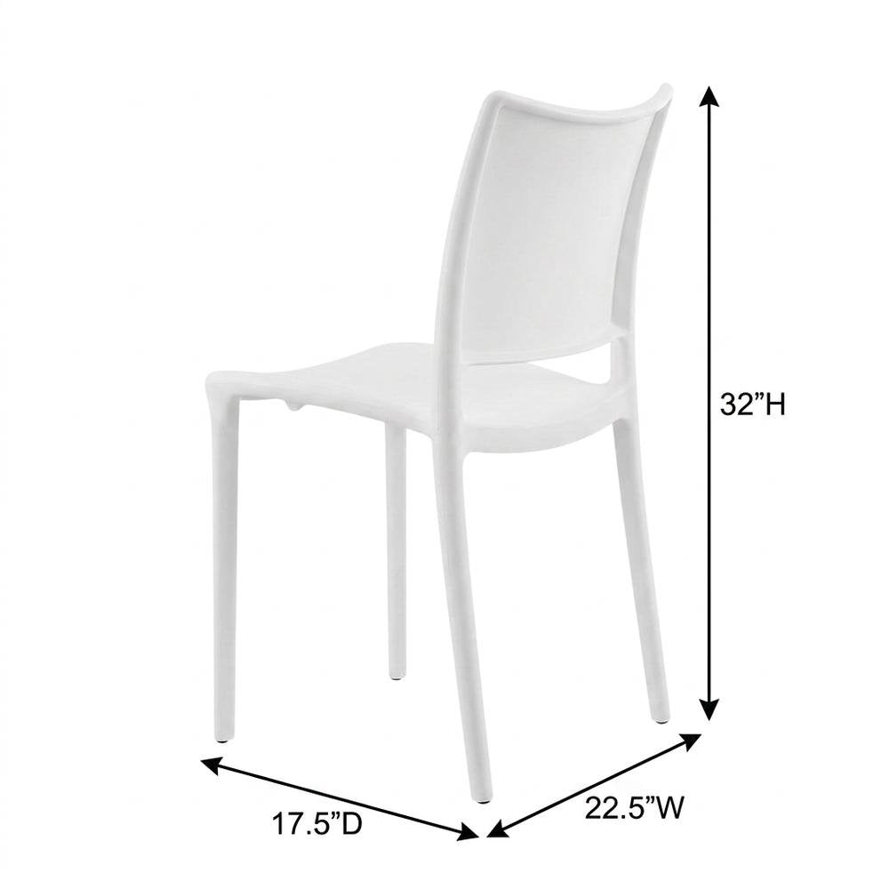 Stackable Plastic Dining Chair for Kitchen and Dining Room Table Sets, White