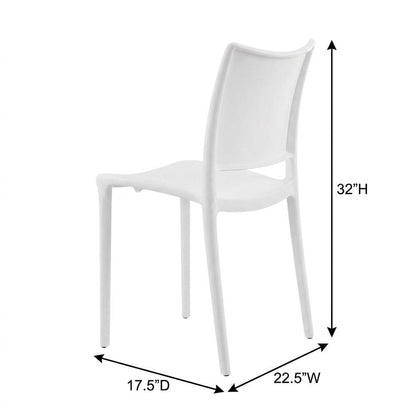 Stackable Plastic Dining Chair for Kitchen and Dining Room Table Sets, White