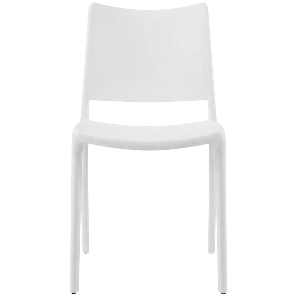 Stackable Plastic Dining Chair for Kitchen and Dining Room Table Sets, White