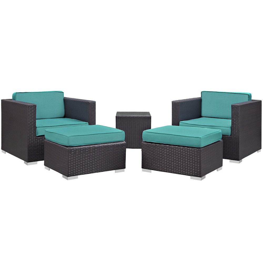 Convene 5 Piece Outdoor Patio Sectional Set