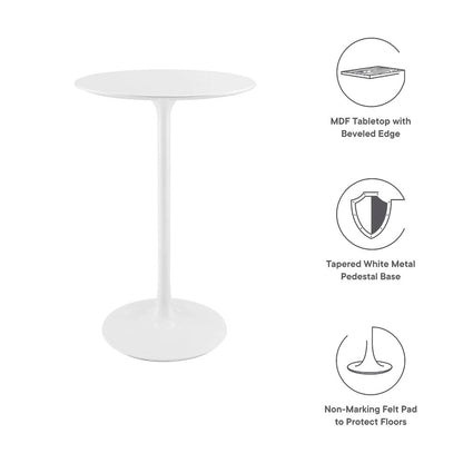 Lippa 28" Round Wood Bar Table