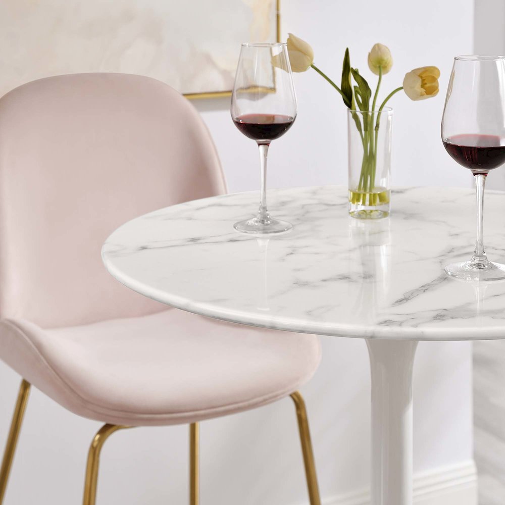 Lippa 28" Round Faux Marble Bar Table