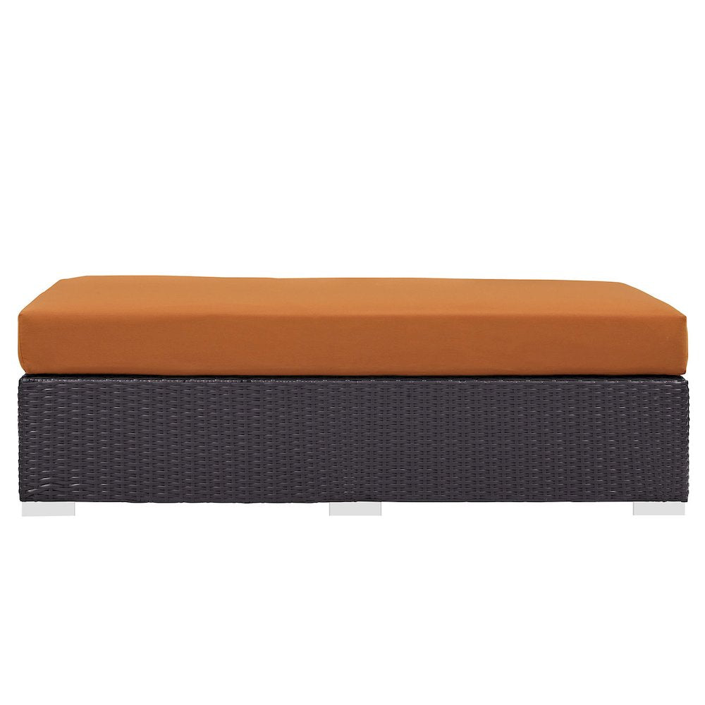 Convene Outdoor Patio Fabric Rectangle Ottoman