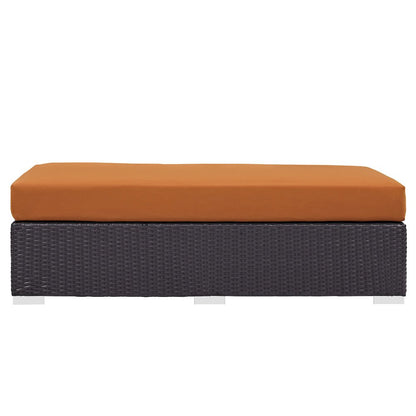 Convene Outdoor Patio Fabric Rectangle Ottoman