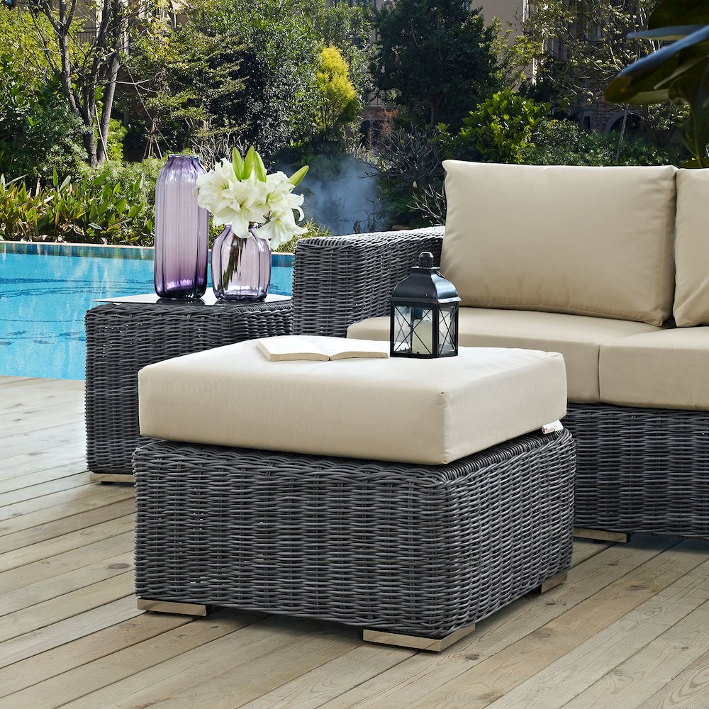 Summon Outdoor Patio Sunbrella Ottoman