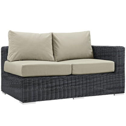 Summon Outdoor Patio Sunbrella Right Arm Loveseat