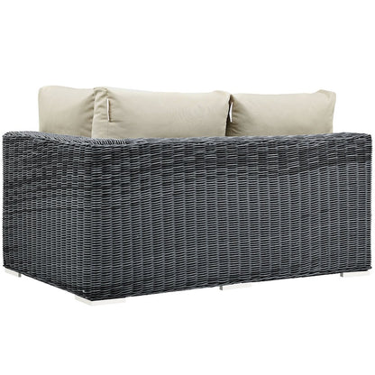Summon Outdoor Patio Sunbrella Right Arm Loveseat