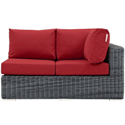 Summon Outdoor Patio Sunbrella Right Arm Loveseat