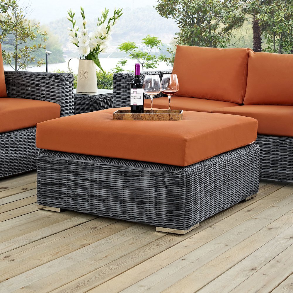 Summon Outdoor Patio Sunbrella Square Ottoman