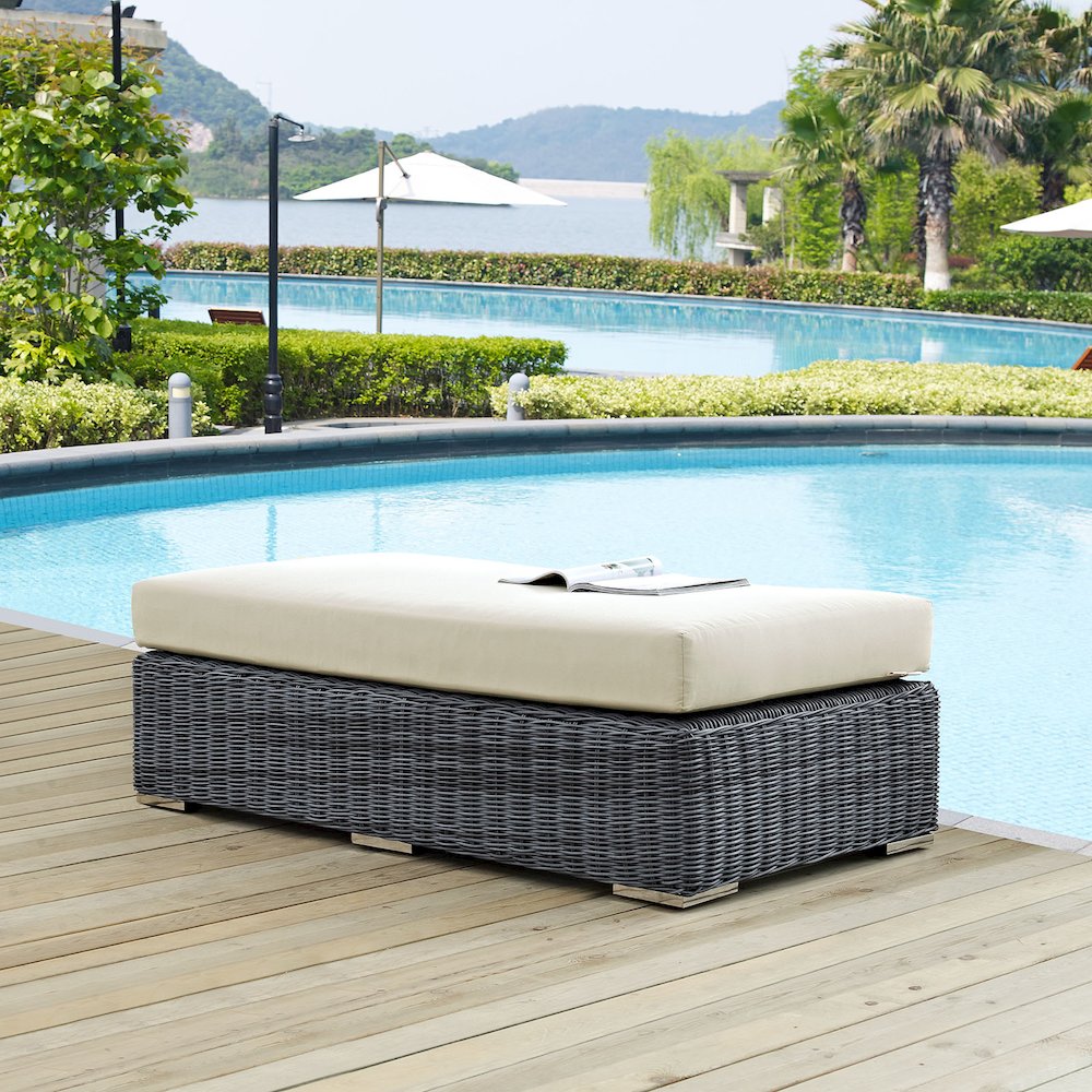 Summon Outdoor Patio Sunbrella Rectangle Ottoman