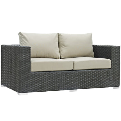 Sojourn 5 Piece Outdoor Patio Sunbrella Sectional Set