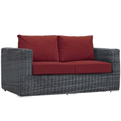 Summon 5 Piece Outdoor Patio Sunbrella Sectional Set