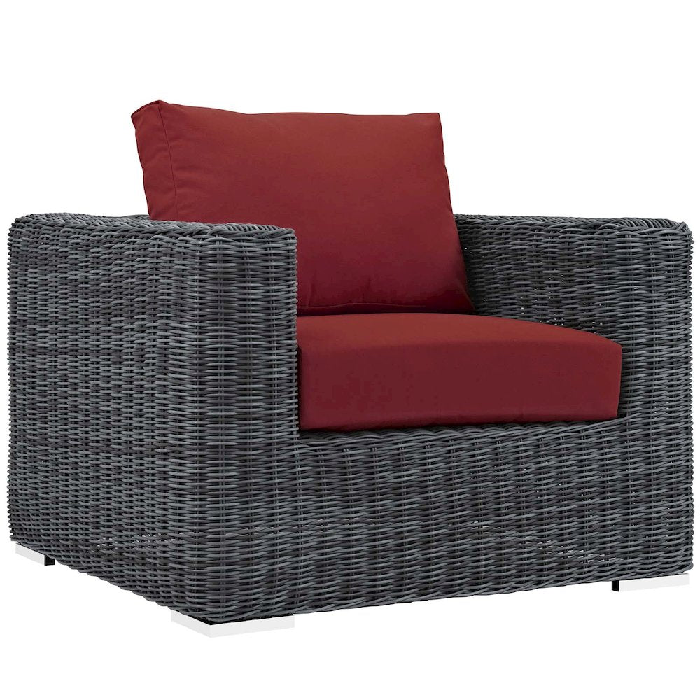 Summon 5 Piece Outdoor Patio Sunbrella Sectional Set