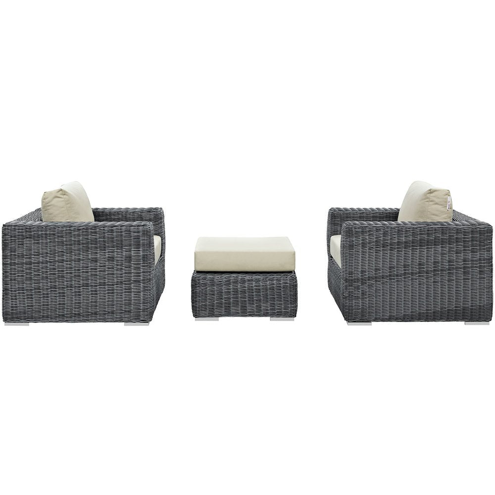 Summon 3 Piece Outdoor Patio Sunbrella Sectional Set