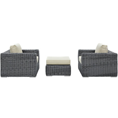 Summon 3 Piece Outdoor Patio Sunbrella Sectional Set