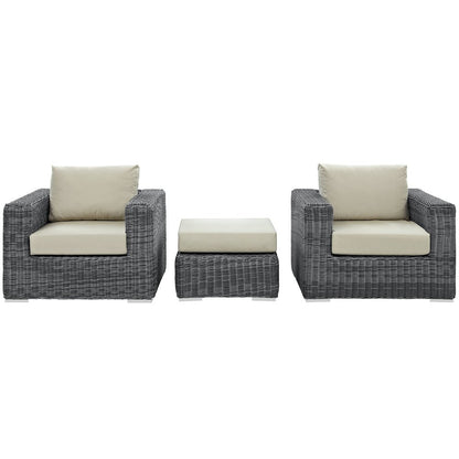 Summon 3 Piece Outdoor Patio Sunbrella Sectional Set