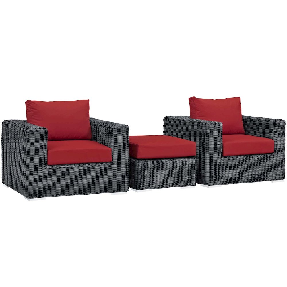 Summon 3 Piece Outdoor Patio Sunbrella Sectional Set