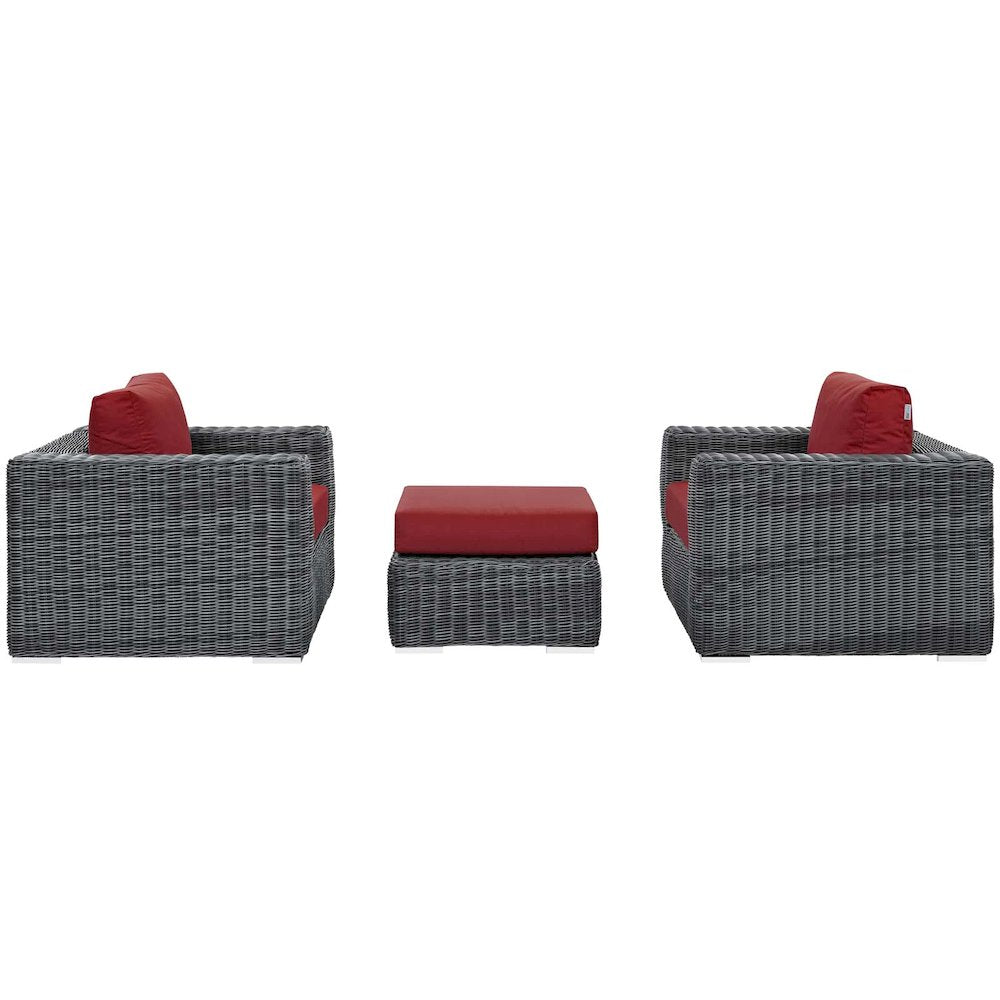 Summon 3 Piece Outdoor Patio Sunbrella Sectional Set