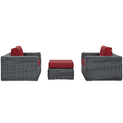 Summon 3 Piece Outdoor Patio Sunbrella Sectional Set