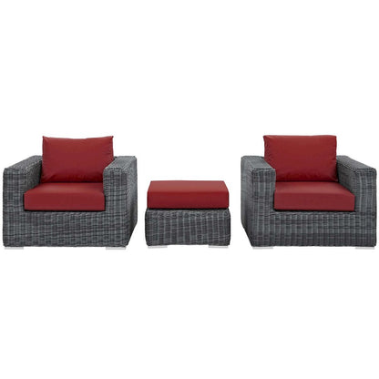 Summon 3 Piece Outdoor Patio Sunbrella Sectional Set