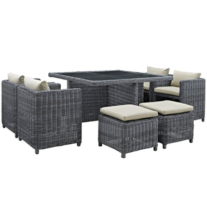 Summon 9 Piece Outdoor Patio Sunbrella Dining Set