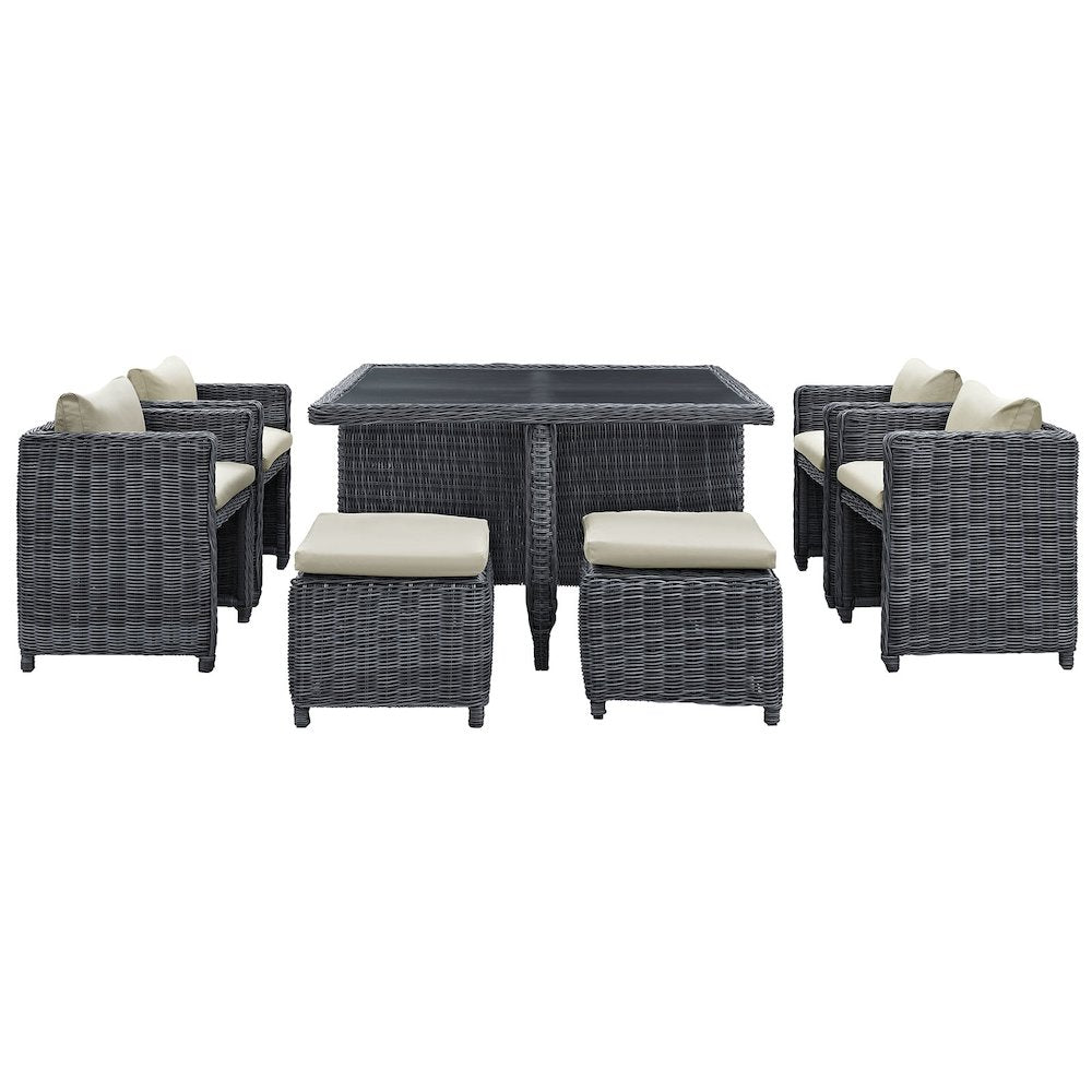 Summon 9 Piece Outdoor Patio Sunbrella Dining Set
