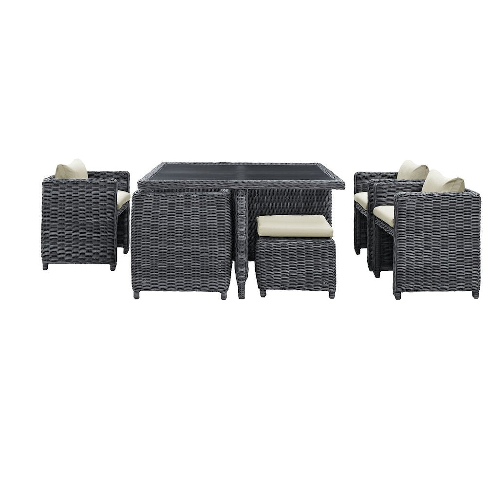 Summon 9 Piece Outdoor Patio Sunbrella Dining Set