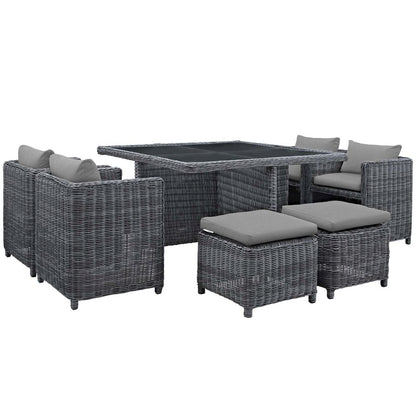 Summon 9 Piece Outdoor Patio Sunbrella Dining Set