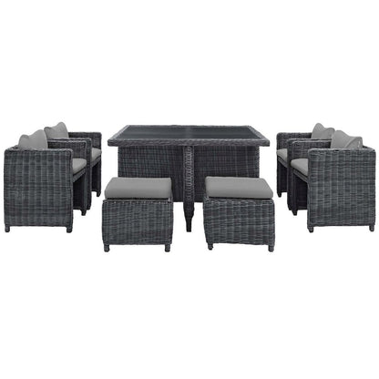 Summon 9 Piece Outdoor Patio Sunbrella Dining Set