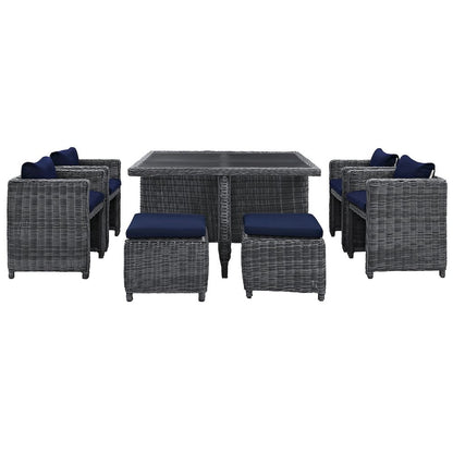 Summon 9 Piece Outdoor Patio Sunbrella Dining Set