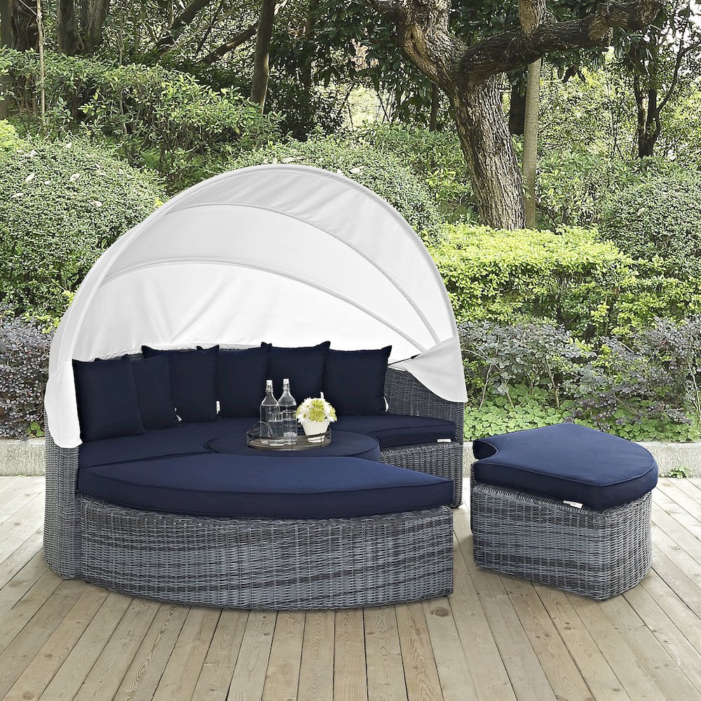 Summon Canopy Outdoor Patio Sunbrella Daybed