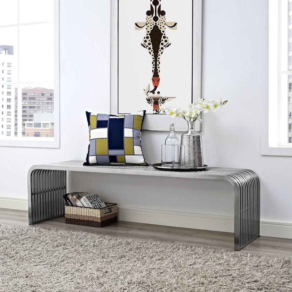 Pipe 60" Stainless Steel Bench