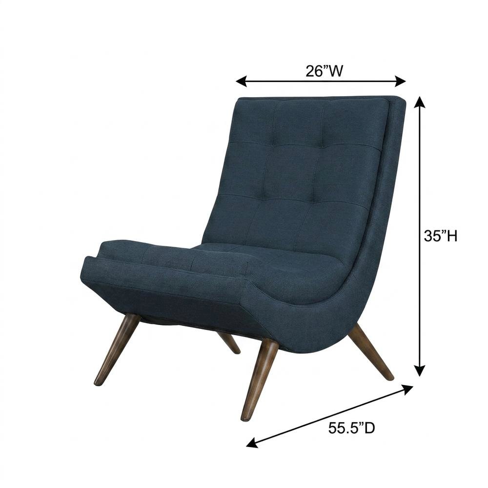 Fabric-Upholstered Lounge Chair for Living Room and Bedroom, Azure