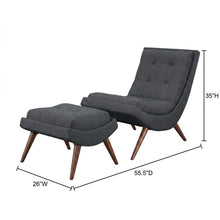 Fabric-Upholstered Lounge Chair for Living Room and Bedroom, Gray
