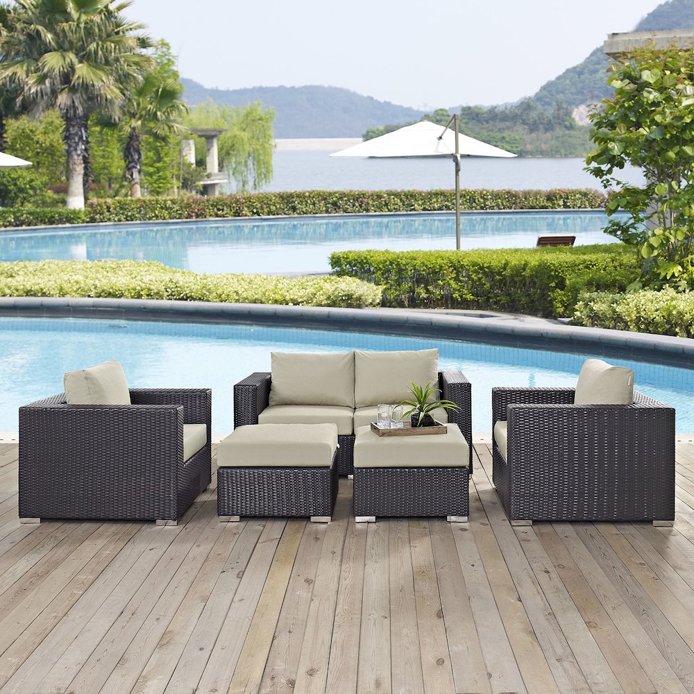 Convene 5 Piece Outdoor Patio Sofa Set