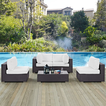 Convene 5 Piece Outdoor Patio Sectional Set