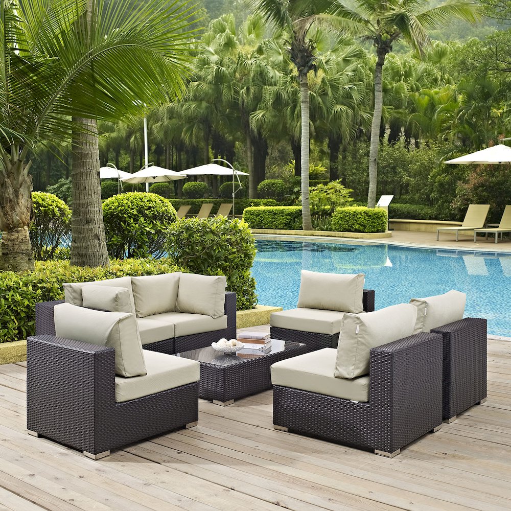 Convene 7 Piece Outdoor Patio Sectional Set