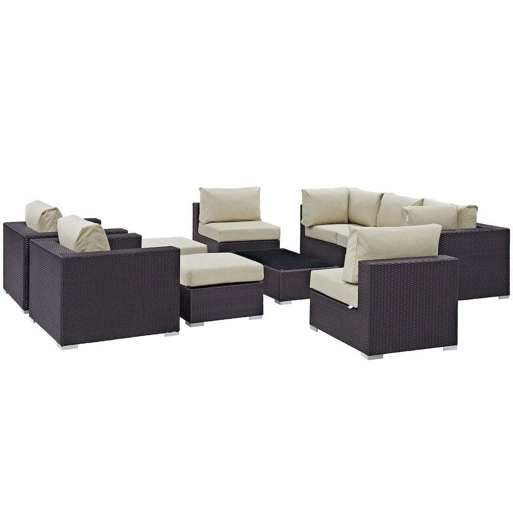 Convene 10 Piece Outdoor Patio Sectional Set