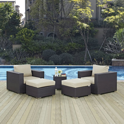 Convene 5 Piece Outdoor Patio Sectional Set