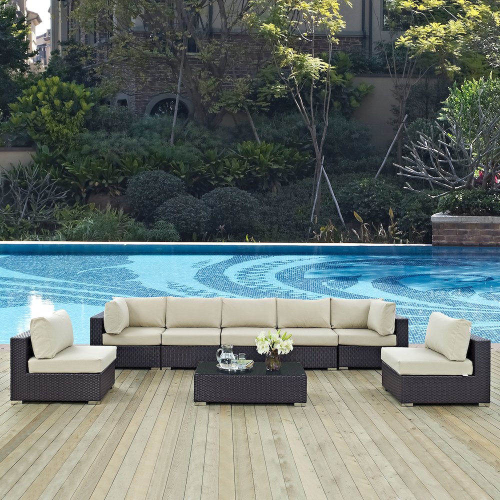 Convene 8 Piece Outdoor Patio Sectional Set
