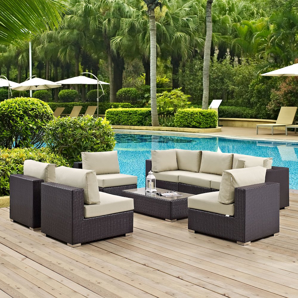 Convene 8 Piece Outdoor Patio Sectional Set